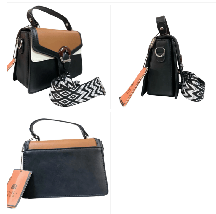 Luxury Women's Handbag Pakistan, Black Brown Handbag, PU Leather Handbag Pakistan,
