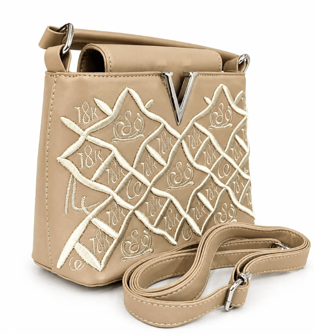 Elegant Ice Blue Woven Crossbody Bag